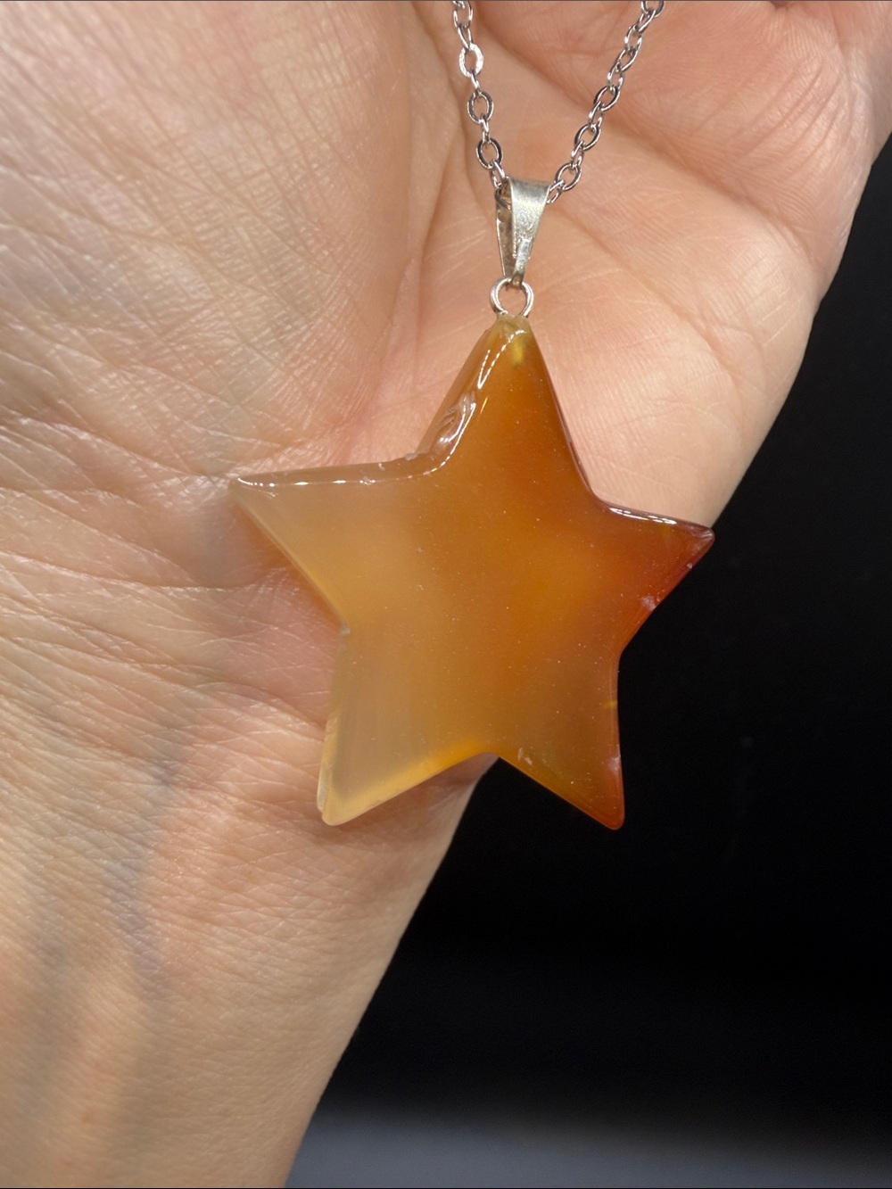Star-Shaped polished Agate Necklace